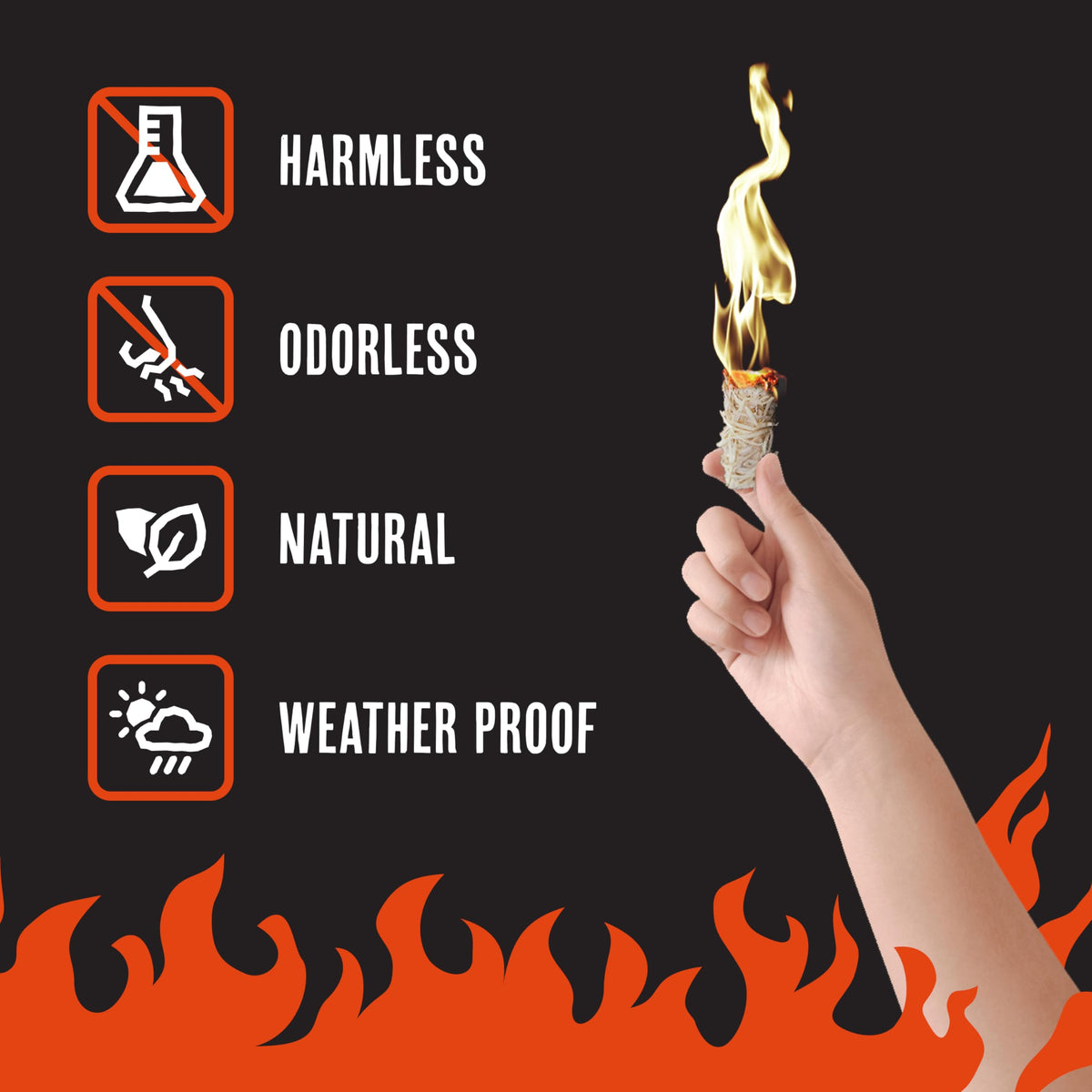 Grill Trade Fire Starter used in indoor fireplace for easy start.