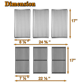 Grill Valueparts grates for Charbroil Tru Infrared 3-Burner provide even cooking.