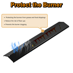 Grill Valueparts deflector coverage over grill surface for efficient drips management.