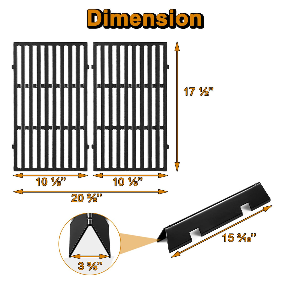 Grill Valueparts Spirit E210 grates: sturdy enamel cast iron for long-lasting grilling