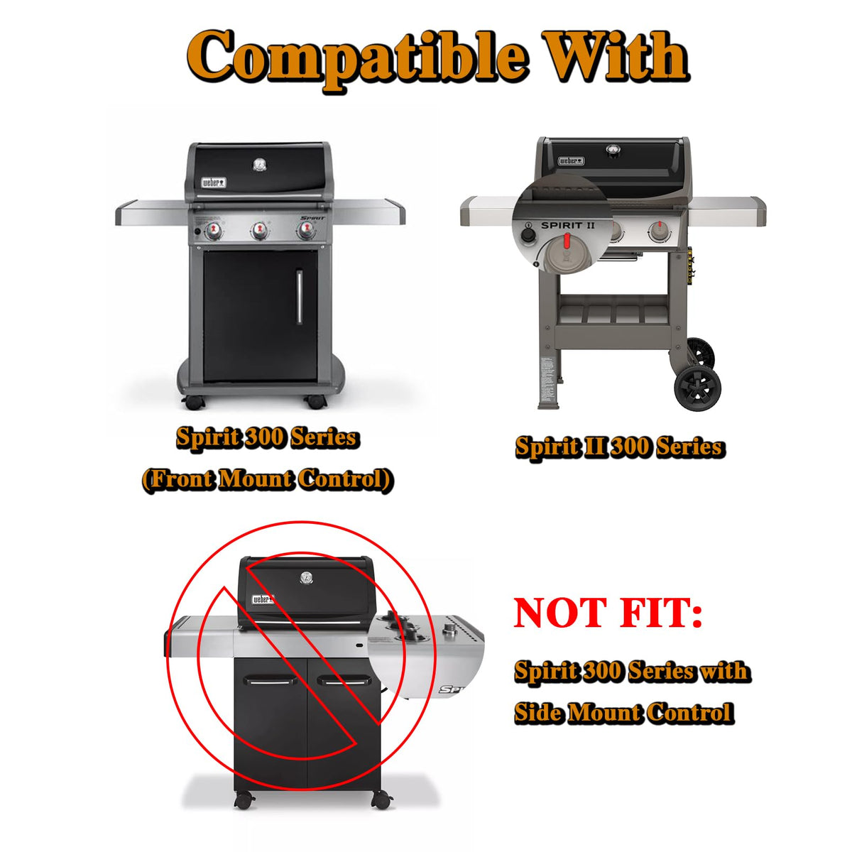 Grill Valueparts Spirit II E-310 middle burner tube view for consistent heat