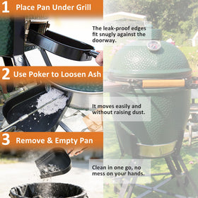 GrillAce ash pan with heavy-duty powder coating resists rust and wear.