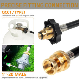 GrillAce durable brass and rubber hose supports stable, leak-free connections.
