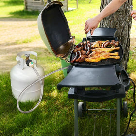 GrillAce Coleman stoves compatibility hose simplifies campsite meals