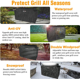 GrillAce custom-fit cover for Pit Boss and Blue Rhino models.