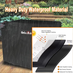 GrillAce sealed-edge waterproof cover, prevents water seepage in harsh weather.