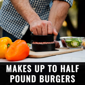 BPA-free material for safe handling of raw burgers during prep.