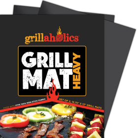 Grillaholics Heavy grill-mat design prevents flare-ups on any grill.