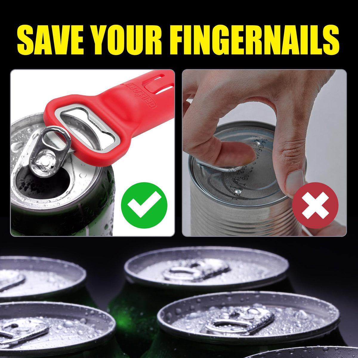 GRILLART 2-in-1 opener works as bottle and can opener