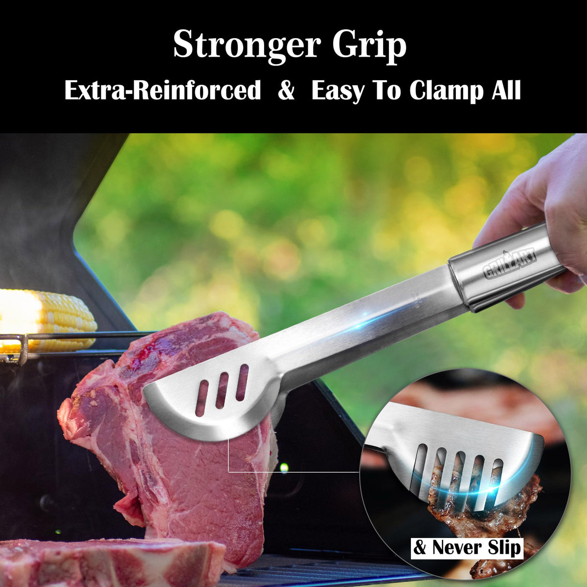 GRILLART 4-in-1 spatula with tenderizer blades and bottle opener