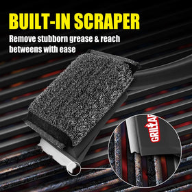 Flexible steel-fiber woven layer on GRILLART pad for heavy buildup removal