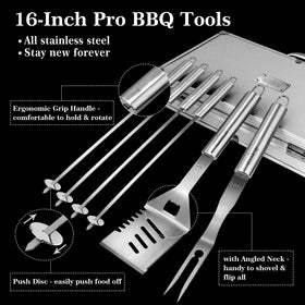 GRILLART reinforced tongs providing a secure grip for flipping foods
