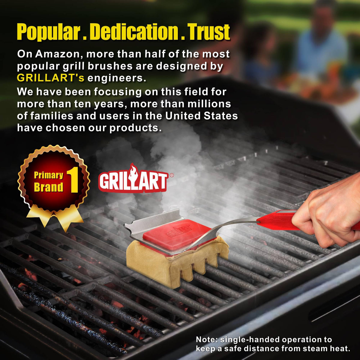 GRILLART removable cleaning pad is dishwasher-safe for easy reuse