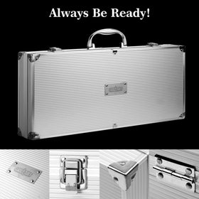 GRILLART stainless-steel utensils resist heat and stay durable