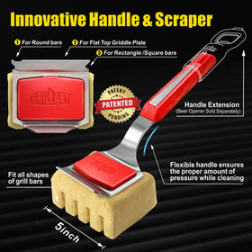 GRILLART sturdy stainless-steel handle stays cool during use