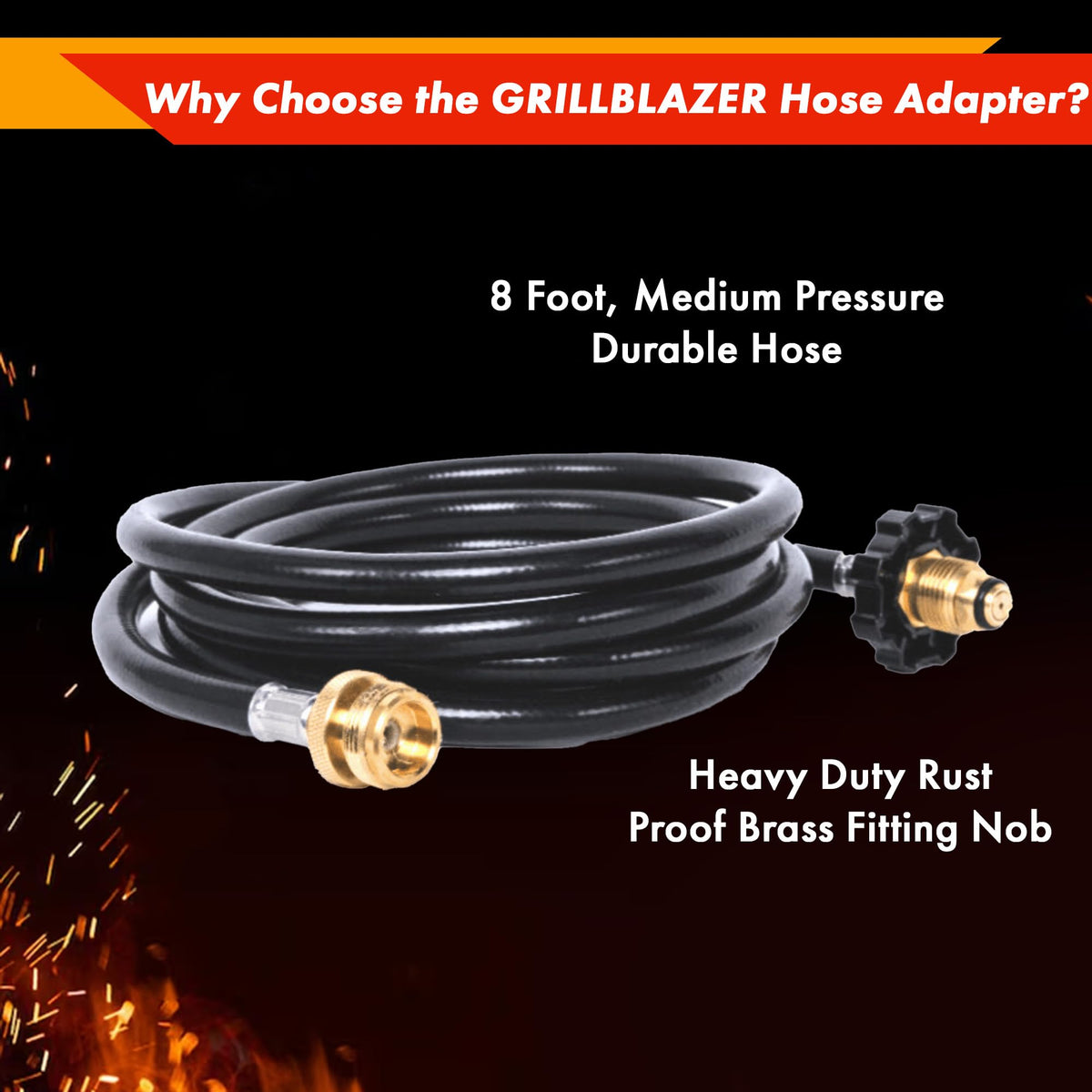 GRILLBLAZER hose compatible with GrillGun for versatile grilling and finishing tasks.