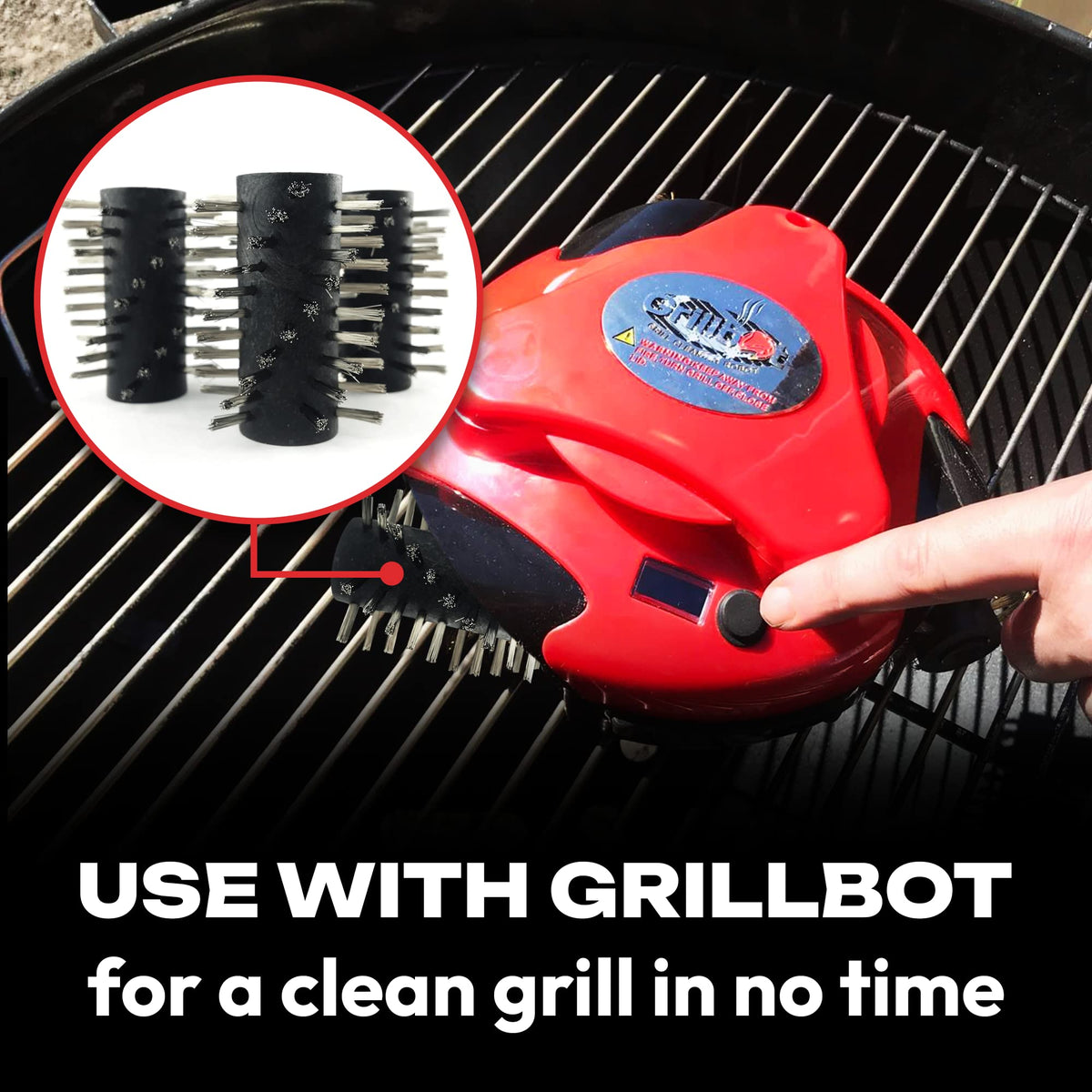 Dishwasher-safe Grillbot brushes for simple post-grill cleanup