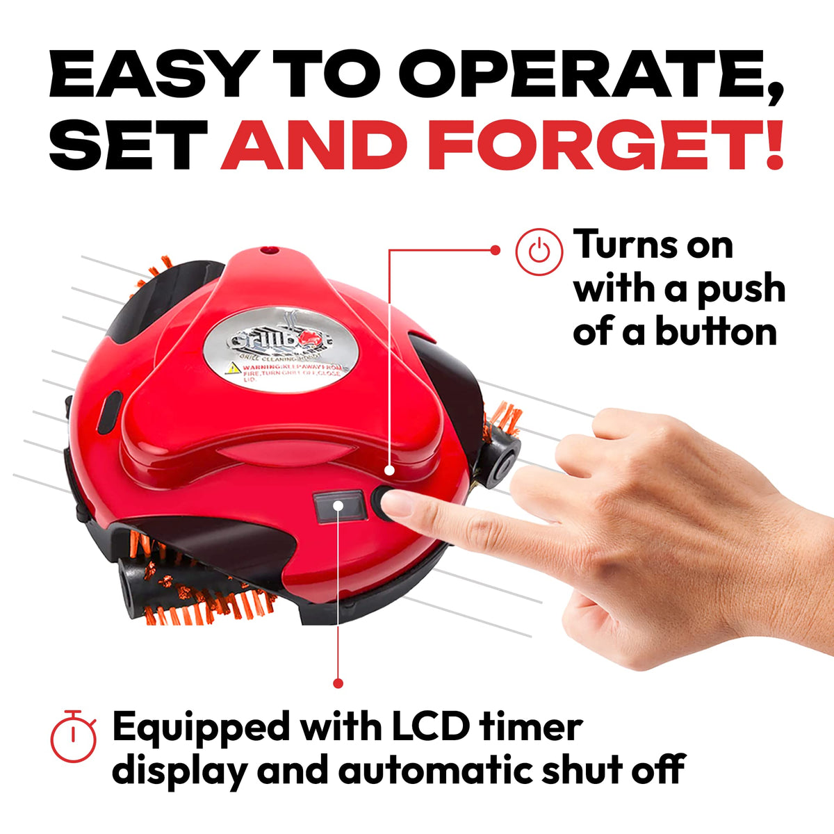 Grillbot in cordless rechargeable mode for outdoor grilling