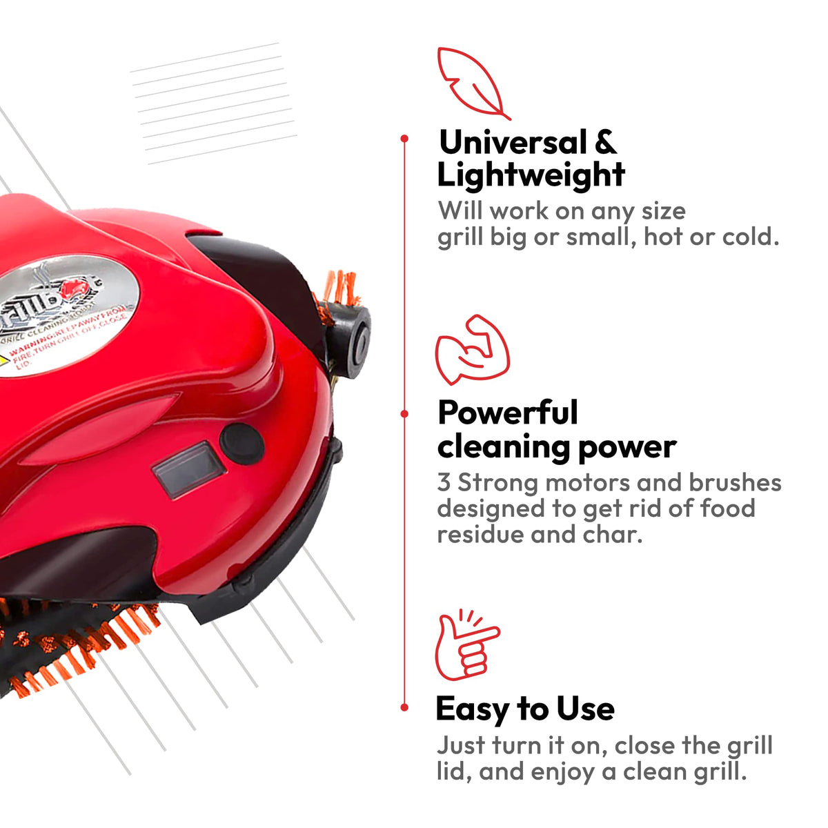 Grillbot brushes in dishwasher-safe setup for easy maintenance
