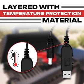 Grillbot USB charger includes a 1-meter cable for versatile placement