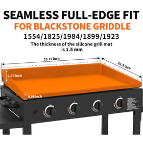GrillChef Blackstone 36-inch top cover side view shows snug fit and edge-to-edge protection