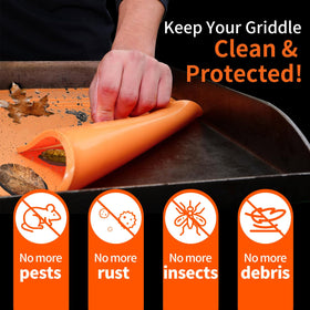 GrillChef silicone cover roll-up storage enables compact keeping when not in use