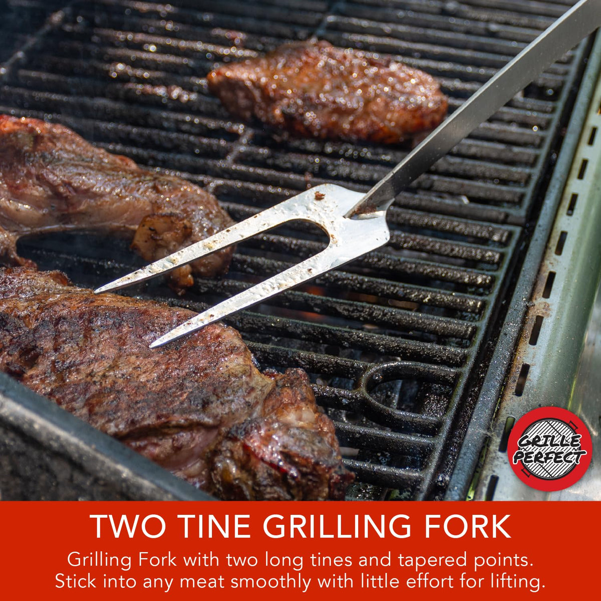 Grille Perfect curved-neck design keeps hands away from heat during turning