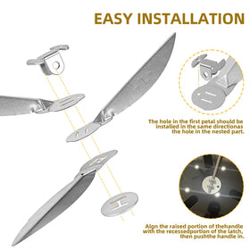 Grilleroy control rod and hardware enable tool-free, stable installation.