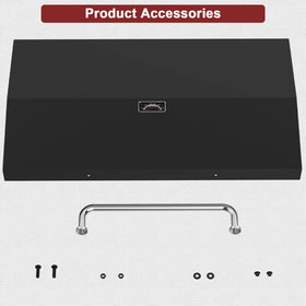 Ergonomic handle on Grilleroy lid allows secure grip with gloves