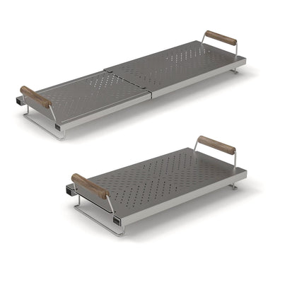GRILLFANCY stainless steel warming rack with ventilated design for even warming on Blackstone griddles.