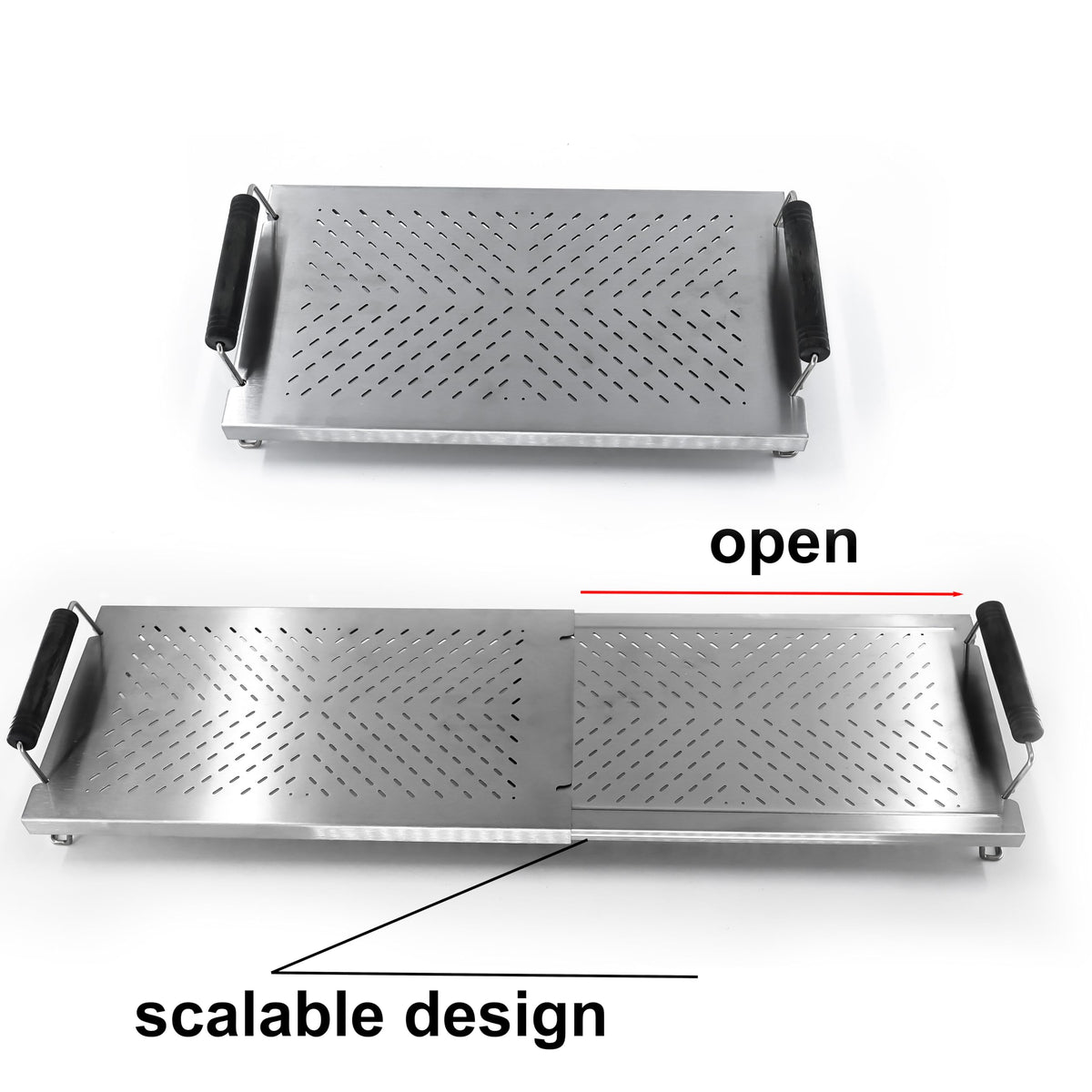 GRILLFANCY anti-slip feet keep the rack steady on flat-top grills.