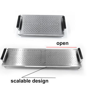 GRILLFANCY anti-slip feet keep the rack steady on flat-top grills.