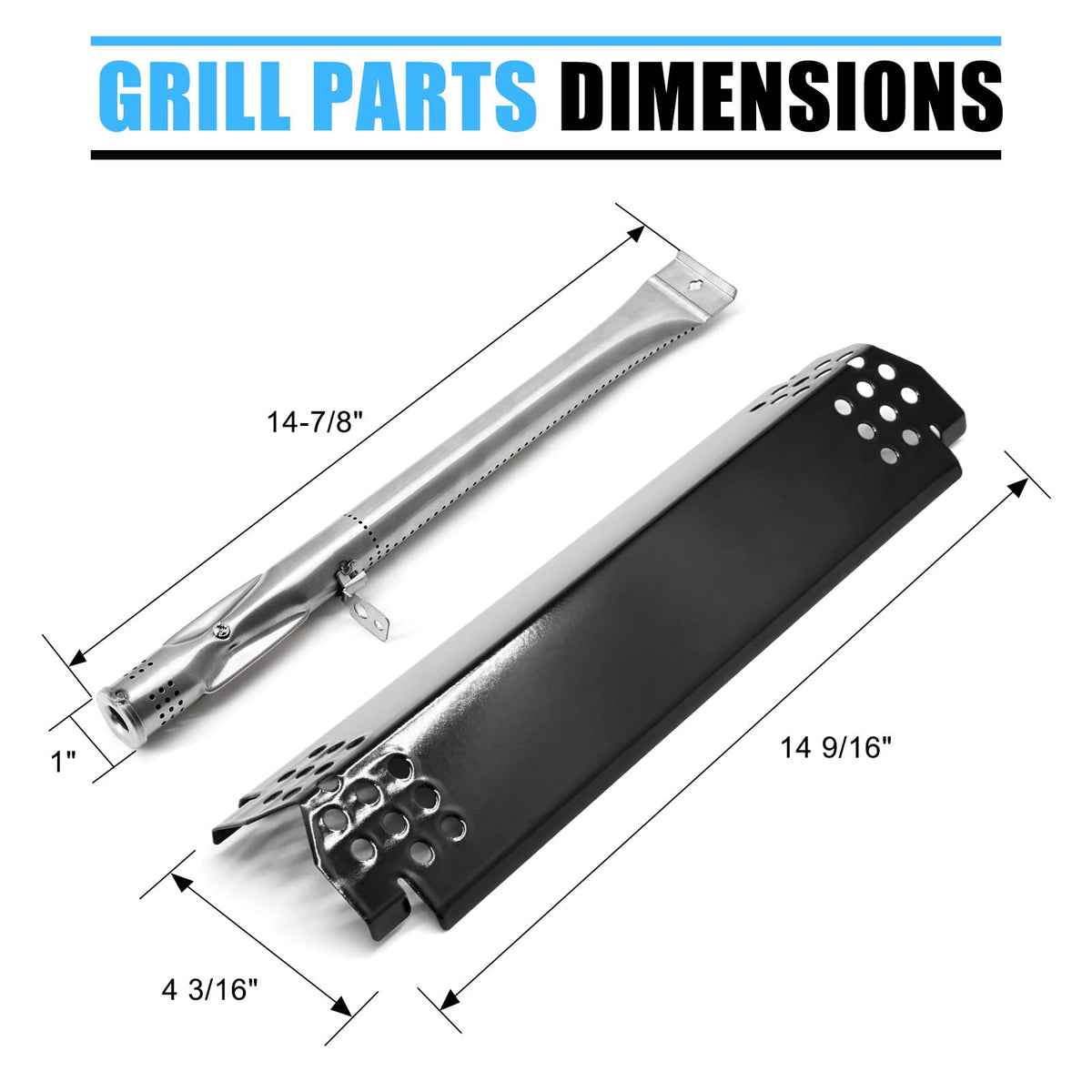 Grillfired Nexgrill 720-0830X flame-tamers ensure stable heat.