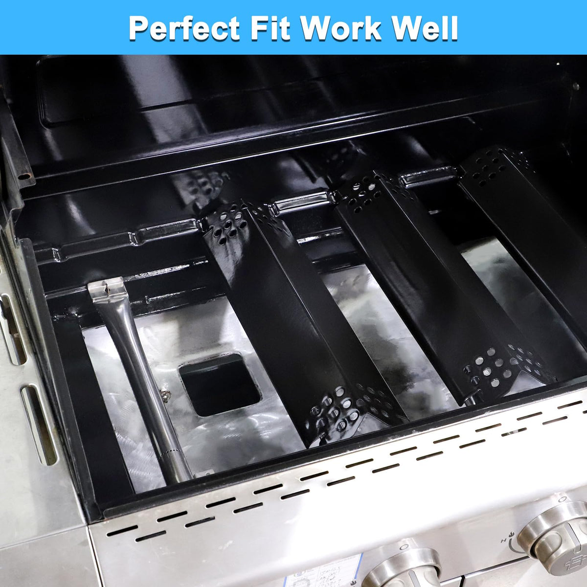Grillfired Nexgrill 720-0888S heat-plates help extend grill life.