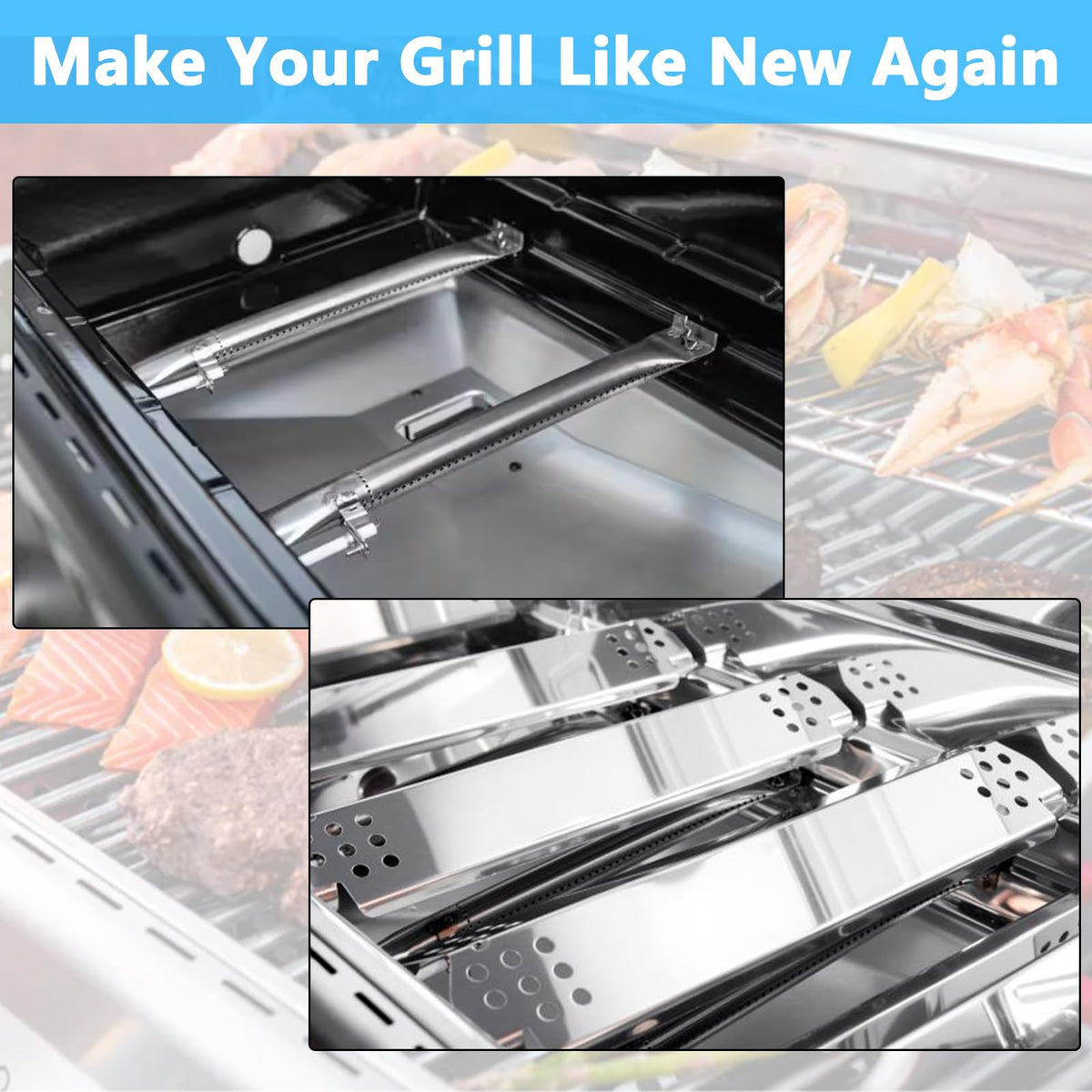 Grillfired stainless flame tamers for Nexgrill replacement