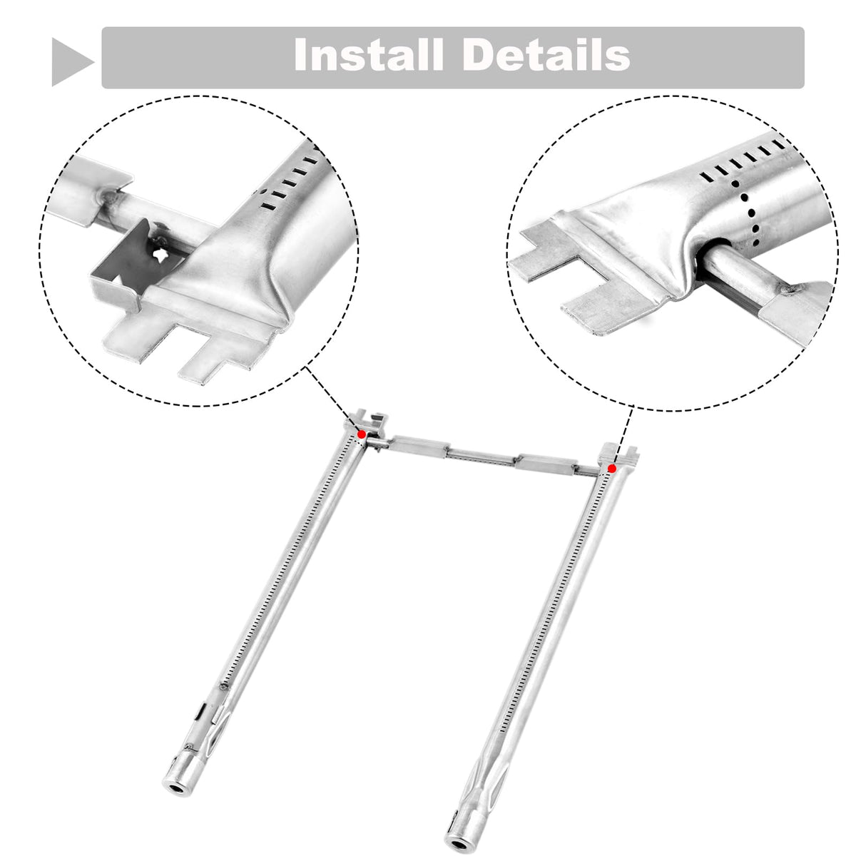 Grillflame crossover burner 10-5 inch for balanced flames