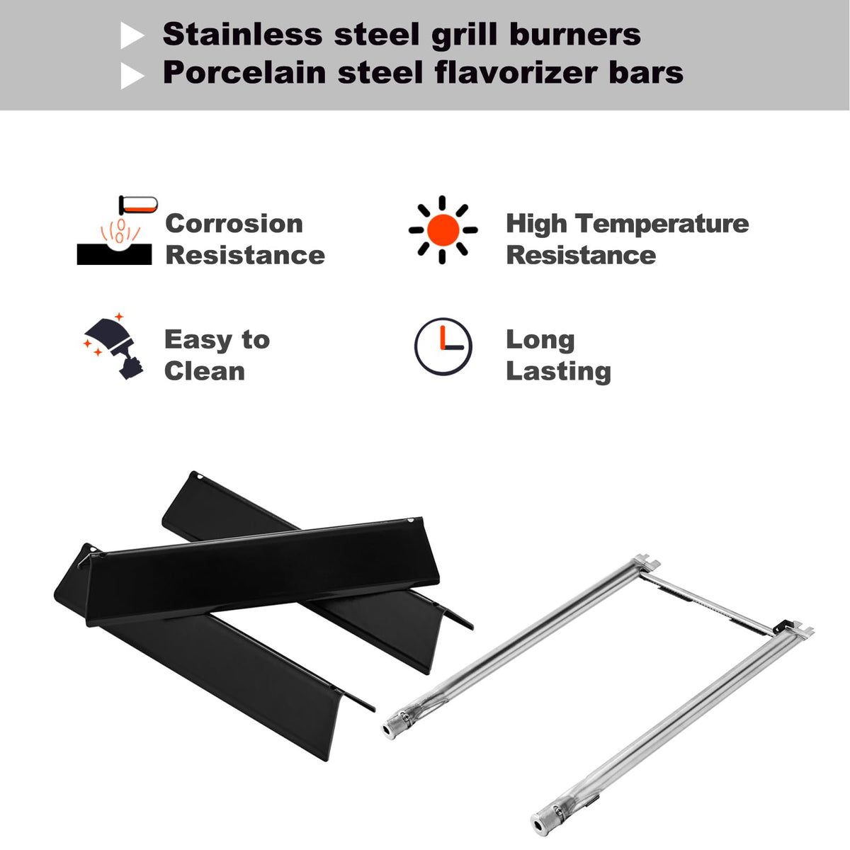 Grillflame porcelain-steel flavorizer bars resist rust and wear