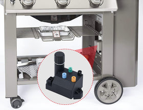 Grillflame Genesis II E-410 igniter module installed on grill