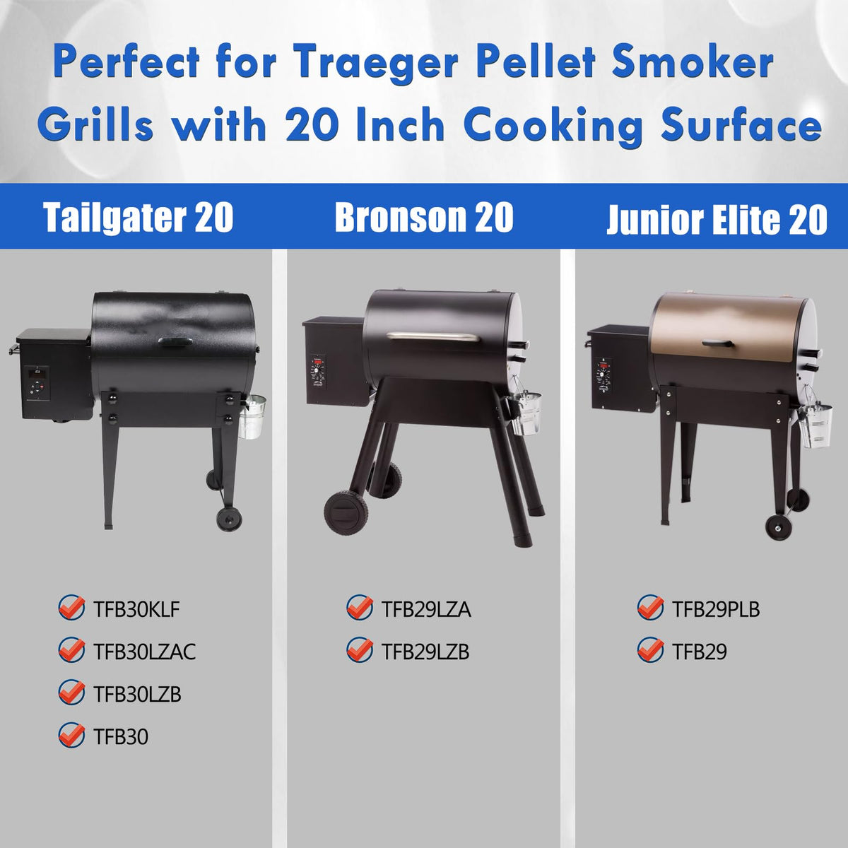 Grillflame SUB025 fits Traeger Tailgater 20 for reliable replacement parts.