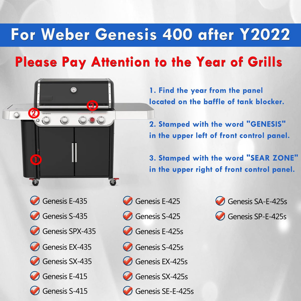 Grillflame Weber Genesis II S435 grate with matte enamel surface