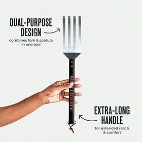 GrillGrate between-rails-lift helps slide under food for turning with minimal sticking