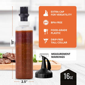 GRiLLiT 16 oz basting bottle side view showing precise sauce control.