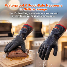 Grillixa 932F gloves clean easily with a hanging loop.