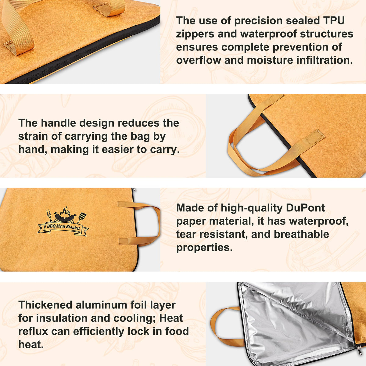 Grilljoy durable outer shell with easy-clean interior for outdoor use