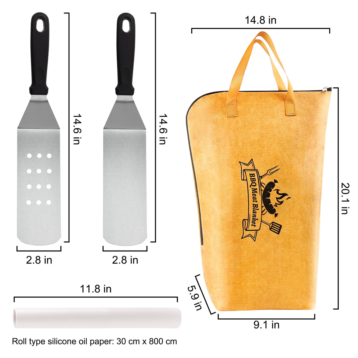 Grilljoy stainless steel griddle spatula with ergonomic grip