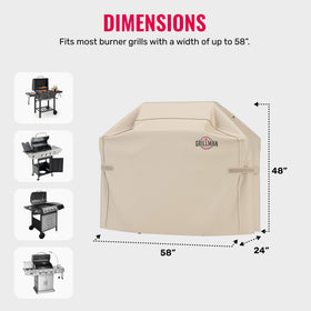 Grillman 58-Inch grill cover – anti-UV finish guards against sun damage.
