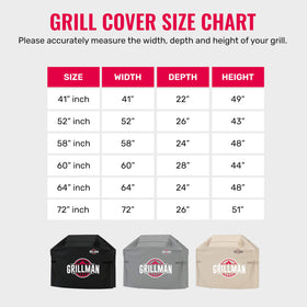 Grillman grill cover compatible-brands-weber-genesis-charbroil-nexgrill ensures easy fit.