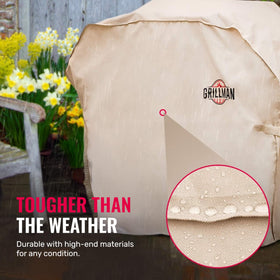 Grillman grill cover rip-proof-material resists tearing during windy storage.