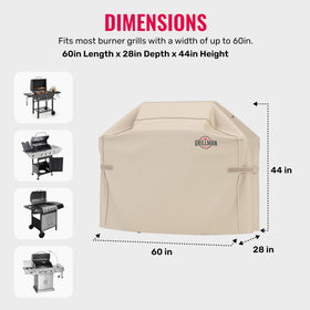Grillman grill cover sixty-inch-fit provides snug protection for popular grills.