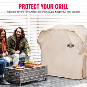 Grillman grill cover weather-shield blocks sun and wind for lasting protection.